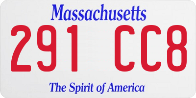 MA license plate 291CC8