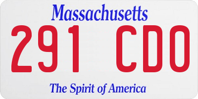 MA license plate 291CD0