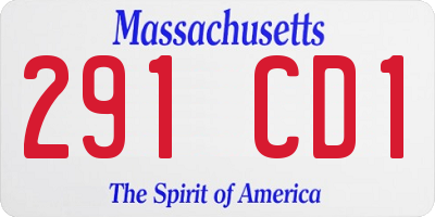 MA license plate 291CD1