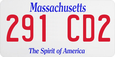 MA license plate 291CD2