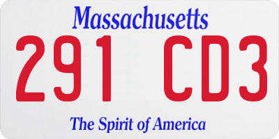 MA license plate 291CD3