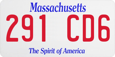 MA license plate 291CD6
