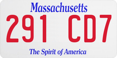 MA license plate 291CD7