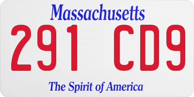 MA license plate 291CD9