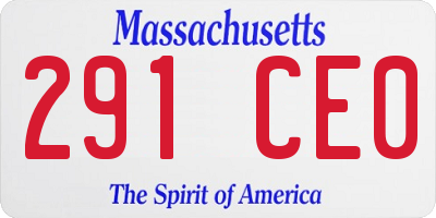 MA license plate 291CE0