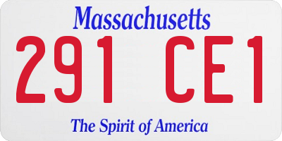 MA license plate 291CE1