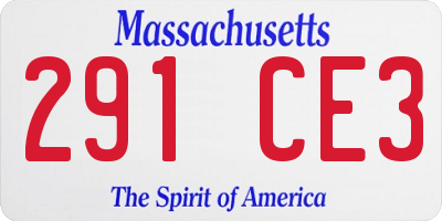 MA license plate 291CE3