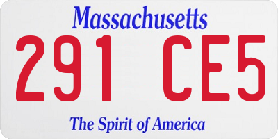 MA license plate 291CE5