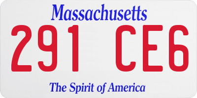 MA license plate 291CE6