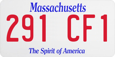 MA license plate 291CF1