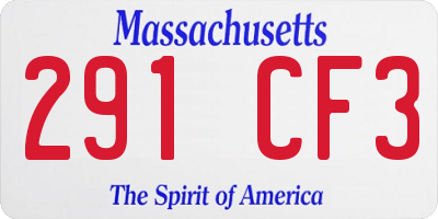MA license plate 291CF3