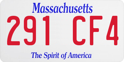 MA license plate 291CF4