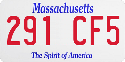 MA license plate 291CF5