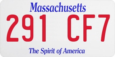MA license plate 291CF7