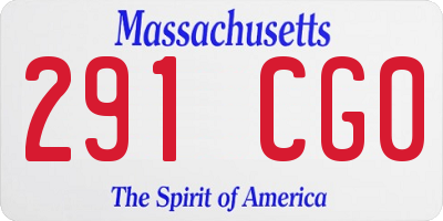 MA license plate 291CG0