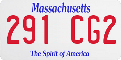 MA license plate 291CG2