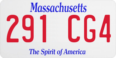 MA license plate 291CG4