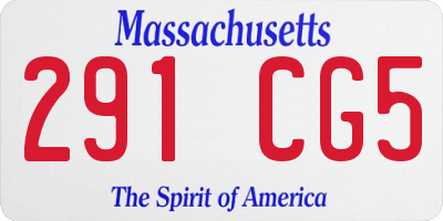 MA license plate 291CG5