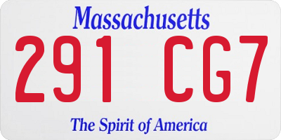 MA license plate 291CG7