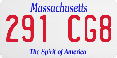 MA license plate 291CG8