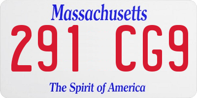 MA license plate 291CG9