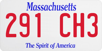 MA license plate 291CH3