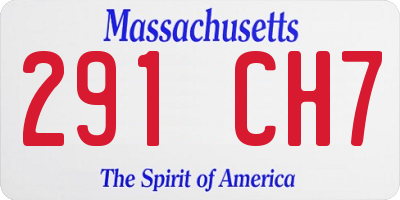MA license plate 291CH7