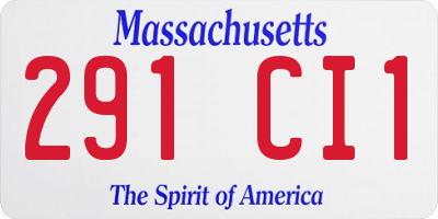 MA license plate 291CI1