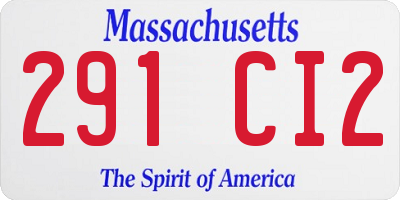 MA license plate 291CI2