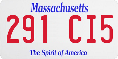 MA license plate 291CI5