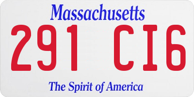 MA license plate 291CI6