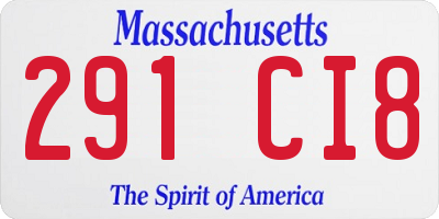 MA license plate 291CI8