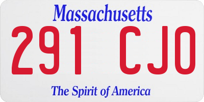 MA license plate 291CJ0