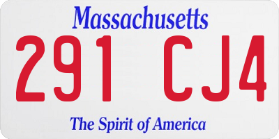 MA license plate 291CJ4