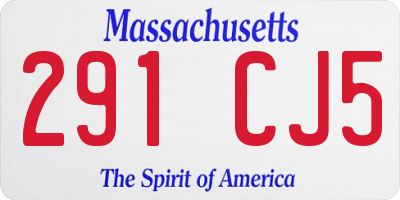 MA license plate 291CJ5