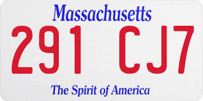 MA license plate 291CJ7