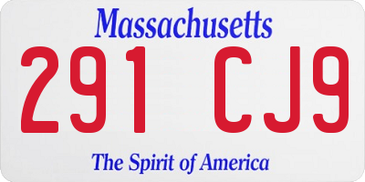 MA license plate 291CJ9