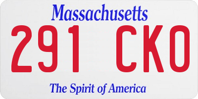 MA license plate 291CK0