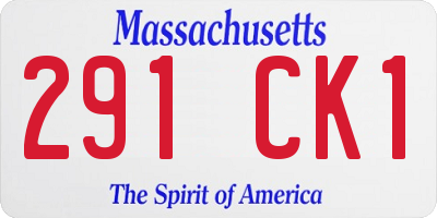 MA license plate 291CK1