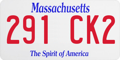 MA license plate 291CK2