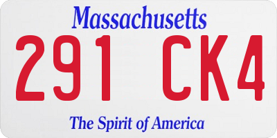 MA license plate 291CK4