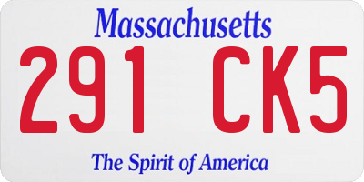 MA license plate 291CK5