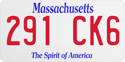 MA license plate 291CK6