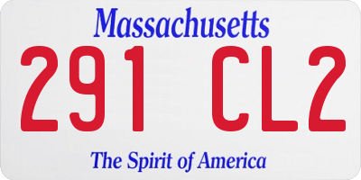 MA license plate 291CL2