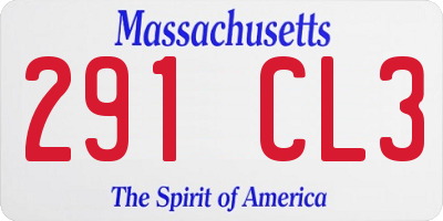 MA license plate 291CL3