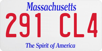 MA license plate 291CL4
