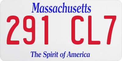 MA license plate 291CL7