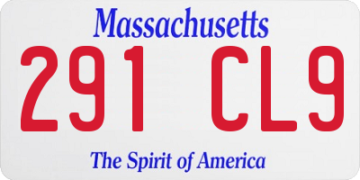 MA license plate 291CL9