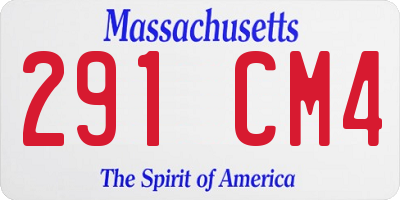 MA license plate 291CM4