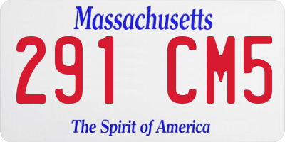 MA license plate 291CM5